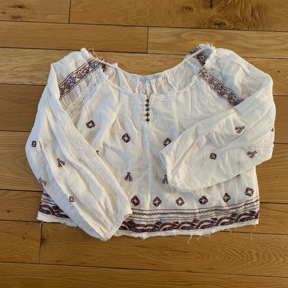 Zara White Peasant Top
